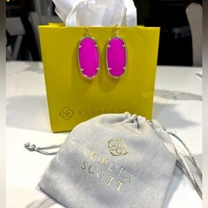 Kendra Scott Hot Pink Magenta Elle Earrings PLUS Dust bag & Branded gift bag